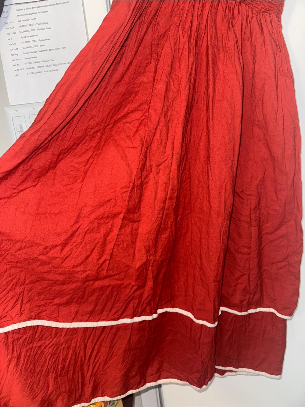 Christy Dawn Rust Red Ruffle Midi Dress - Picture 5 of 5
